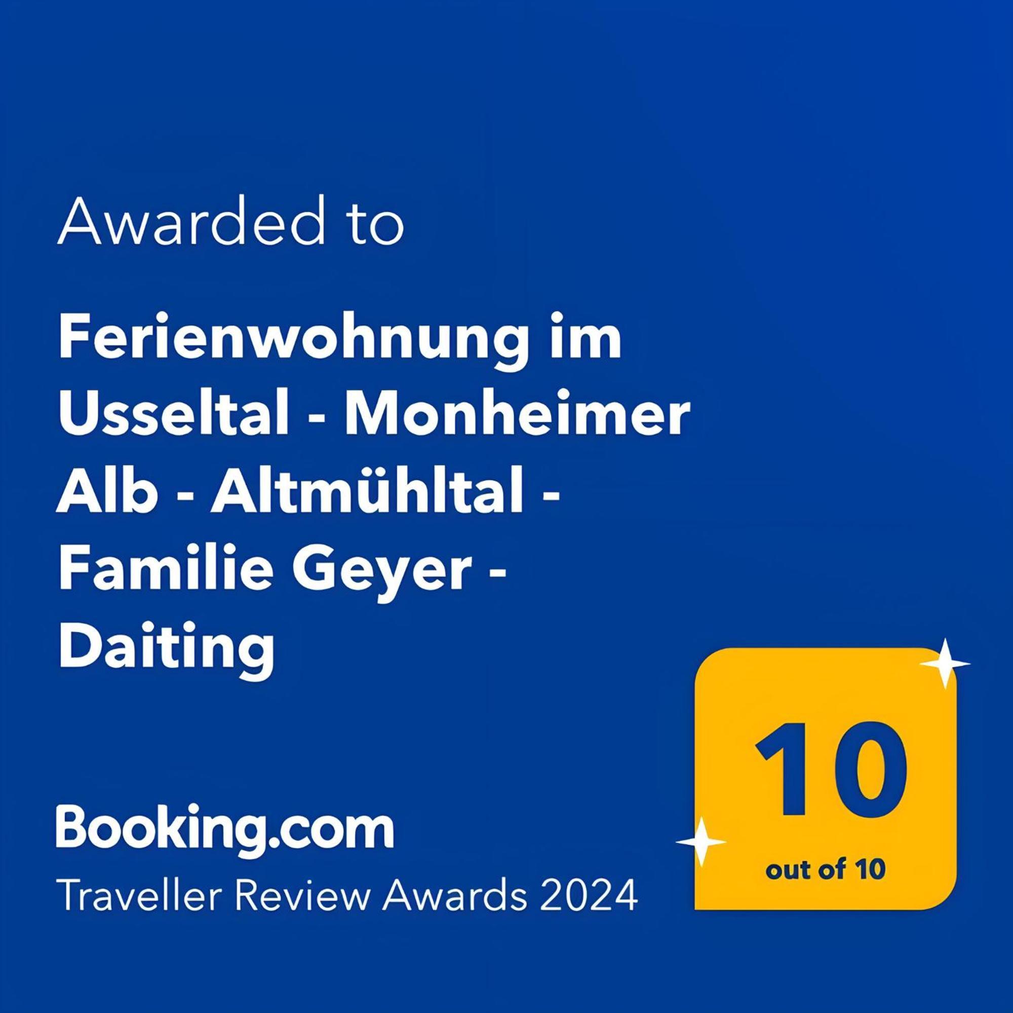 Ferienwohnung Im Usseltal - Zirben Spa - Monheimer Alb - Altmuehltal - Familie Geyer Daiting Monheim  Esterno foto